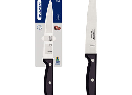 Cuchillo Utility Tramontina Ultracorte con Lámina de Acero Inoxidable y Mango de Polipropileno Negro de 6"