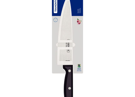 Cuchillo Chef Tramontina Ultracorte con lámina de acero inoxidable y mango de polipropileno negro, 8"