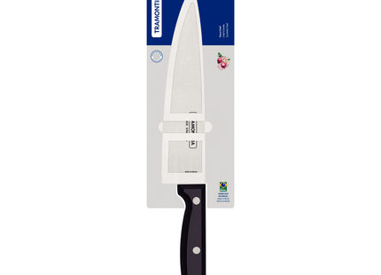 Cuchillo Chef Tramontina Ultracorte con lámina de acero inoxidable y mango de polipropileno negro, 8"
