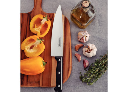 Cuchillo Chef Tramontina Ultracorte con lámina de acero inoxidable y mango de polipropileno negro, 8"