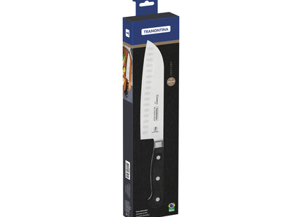 Cuchillo Santoku Tramontina Century con Lámina en Acero Inoxidable y Mango en Policarbonato Negro y Fibra de Vidrio 7"
