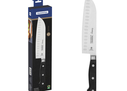 Cuchillo Santoku Tramontina Century con Lámina en Acero Inoxidable y Mango en Policarbonato Negro y Fibra de Vidrio 7"