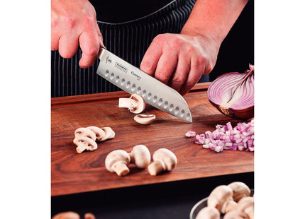 Cuchillo Santoku Tramontina Century con Lámina en Acero Inoxidable y Mango en Policarbonato Negro y Fibra de Vidrio 7"