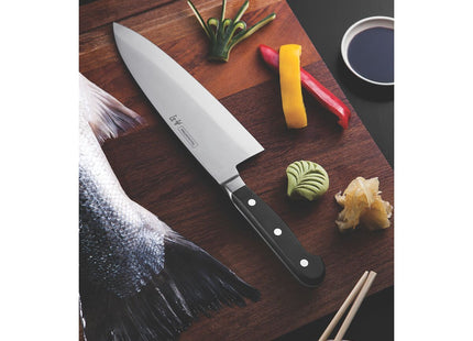 Cuchillo Deba Tramontina Sushi Gold con Lámina de Acero Inoxidable y Mango de Policarbonato con Fibra de Vidrio 8"
