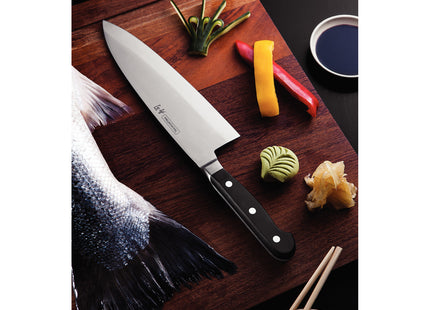 Cuchillo Deba Tramontina Sushi Gold con Lámina de Acero Inoxidable y Mango de Policarbonato con Fibra de Vidrio 8"