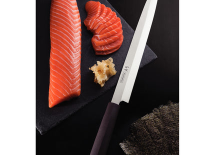 Cuchillo Yanagiba Tramontina Sushi con Lámina de Acero Inoxidable y Mango de Nylon 13"