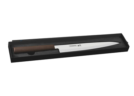 Cuchillo Yanagiba Tramontina Sushi Silver con Lámina de Acero Inoxidable y Mango de Nylon 9"