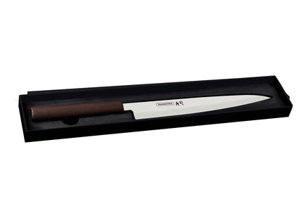 Cuchillo Yanagiba Tramontina Sushi Silver con Lámina de Acero Inoxidable y Mango de Nylon 9"