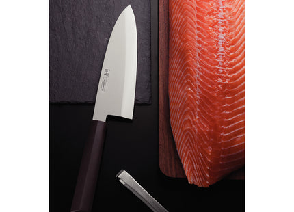 Cuchillo Deba Tramontina Sushi Silver con Lámina de Acero Inoxidable y Mango de Nylon 8"