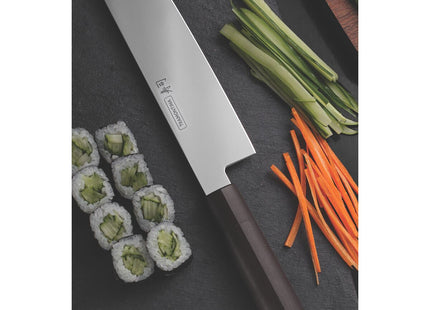 Cuchillo Nakiri Tramontina Sushi con Lámina de Acero Inoxidable y Mango de Nylon 7"