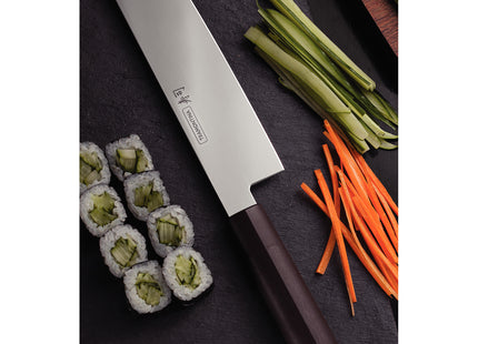 Cuchillo Nakiri Tramontina Sushi con Lámina de Acero Inoxidable y Mango de Nylon 7"