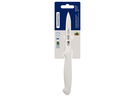 Cuchillo para Legumbres y Frutas Tramontina Premium con Lámina de Acero Inoxidable y Mango de Polipropileno Blanco 4"