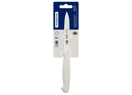Cuchillo para Legumbres y Frutas Tramontina Premium con Lámina de Acero Inoxidable y Mango de Polipropileno Blanco 4"