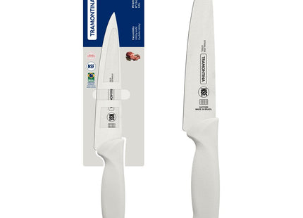 Cuchillo Utility Tramontina Premium con Lámina de Acero Inoxidable y Mango de Polipropileno Blanco 6"