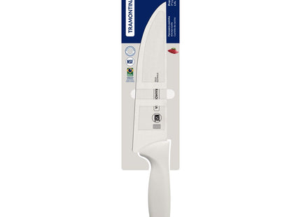 Cuchillo de Cocina Tramontina Premium con Lámina de Acero Inoxidable y Mango de Polipropileno Blanco 7"