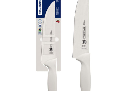 Cuchillo de Cocina Tramontina Premium con Lámina de Acero Inoxidable y Mango de Polipropileno Blanco 7"