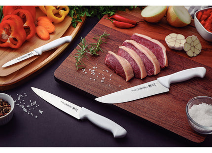 Cuchillo de Cocina Tramontina Premium con Lámina de Acero Inoxidable y Mango de Polipropileno Blanco 7"