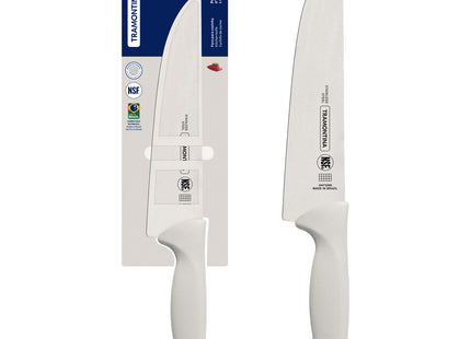 Cuchillo de Cocina Tramontina Premium con Lámina de Acero Inoxidable y Mango de Polipropileno Blanco 8"