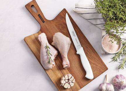 Cuchillo para Deshuesar Tramontina Premium con Lámina de Acero Inoxidable y Mango de Polipropileno Blanco 6"