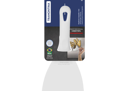 Espátula Tramontina Profesional con Lámina en Acero Inoxidable y Mango de Polipropileno Blanco 4"