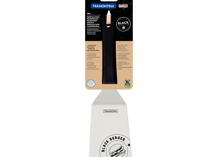 Espátula Tramontina Black Burger con Lámina de Acero Inoxidable y Mango de Polipropileno Negro de 6"