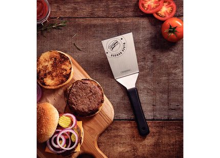 Espátula Tramontina Black Burger con Lámina de Acero Inoxidable y Mango de Polipropileno Negro de 6"