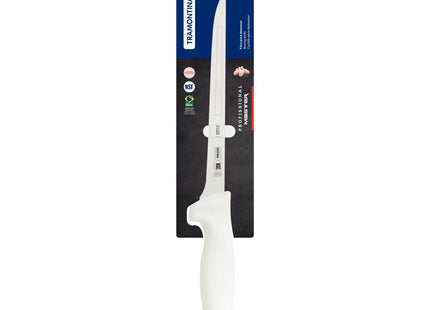 Cuchillo para Deshuesar 7" Tramontina Profissional Master con Lámina en Acero Inoxidable y Mango de Polipropileno Blanco