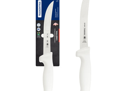 Cuchillo para Deshuesar 6" Tramontina Profesional con Lámina de Acero Inoxidable y Mango de Polipropileno Blanco