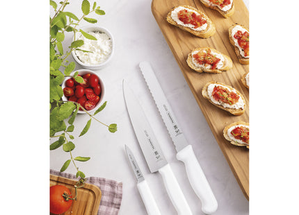 Cuchillo para Carne Tramontina Profissional Master con Lámina en Acero Inoxidable y Mango de Polipropileno Blanco con Protección Antimicrobiana 8"