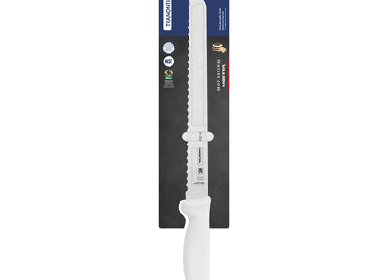 Cuchillo para Fiambres Tramontina Profissional Master con Lámina de Acero Inoxidable y Mango de Polipropileno Blanco 10"