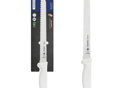 Cuchillo para Fiambres Tramontina Profissional Master con Lámina de Acero Inoxidable y Mango de Polipropileno Blanco 10"
