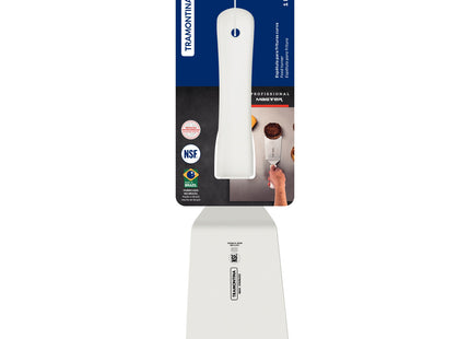Espátula para Frituras Tramontina Profissional Master con Lámina en Acero Inoxidable y Mango de Polipropileno Blanco 6x3.1/2"