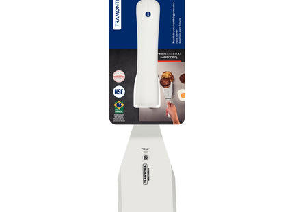Espátula para Hamburguesas Tramontina Profissional Master con Lámina en Acero Inoxidable y Mango de Polipropileno Blanco 6x3"