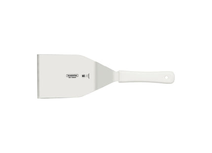 Espátula para Hamburguesas Tramontina Profissional Master con Lámina en Acero Inoxidable y Mango de Polipropileno Blanco 7x4.1/4"