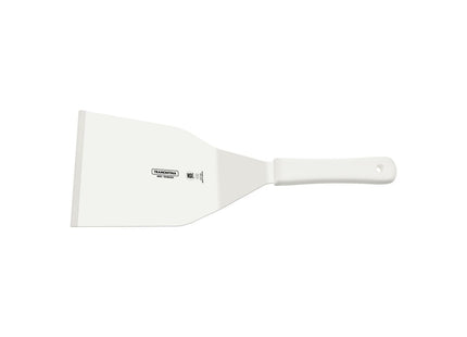 Espátula para Hamburguesas Tramontina Profissional Master con Lámina en Acero Inoxidable y Mango de Polipropileno Blanco 7x4.1/4"