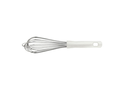 Batidor Manual Tramontina Profissional Master en Acero Inoxidable con Mango de Polipropileno Blanco 30 cm