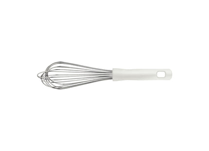 Batidor Manual Tramontina Profissional Master en Acero Inoxidable con Mango de Polipropileno Blanco 30 cm