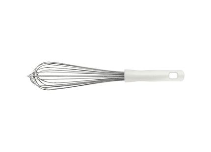 Batidor Manual Tramontina Profissional en Acero Inoxidable con Mango de Polipropileno Blanco 35 cm