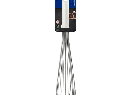 Batidor Manual Tramontina Profissional en Acero Inoxidable con Mango de Polipropileno Blanco 45 cm