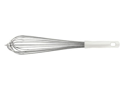 Batidor Manual Tramontina Profissional en Acero Inoxidable con Mango de Polipropileno Blanco 45 cm