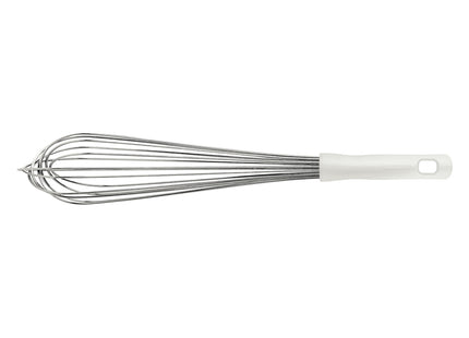 Batidor Manual Tramontina Profissional en Acero Inoxidable con Mango de Polipropileno Blanco 45 cm