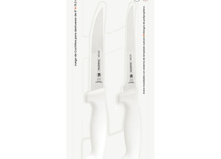 Juego de Cuchillos Tramontina Professional Master con Láminas de Acero Inoxidable y Mangos de Polipropileno Blanco 2 Piezas