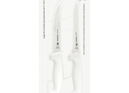 Juego de Cuchillos Tramontina Professional Master con Láminas de Acero Inoxidable y Mangos de Polipropileno Blanco 2 Piezas