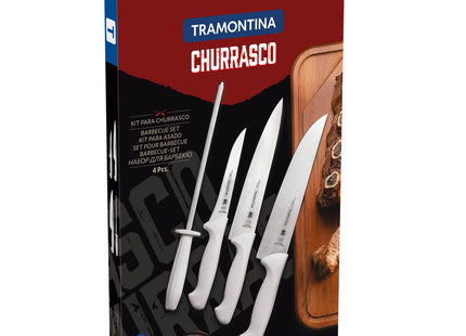 Juego de Cuchillos para Asado Tramontina de Acero Inoxidable con Mango de Polipropileno 4 Piezas