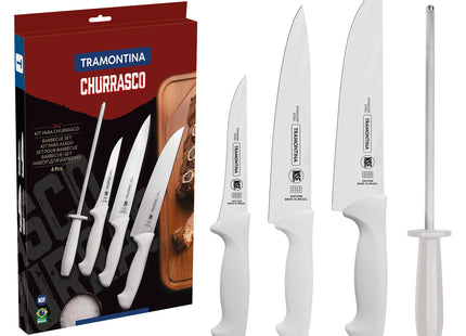 Juego de Cuchillos para Asado Tramontina de Acero Inoxidable con Mango de Polipropileno 4 Piezas