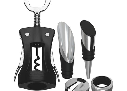 Juego para Vinos Tramontina Harmoniza en Acero Inoxidable y Polipropileno Negro 5 Piezas