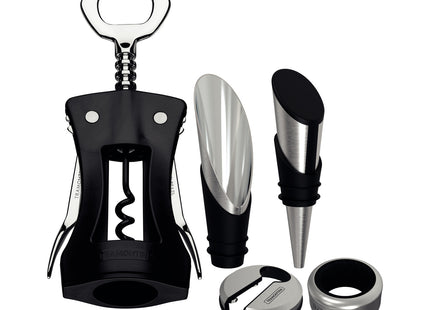 Juego para Vinos Tramontina Harmoniza en Acero Inoxidable y Polipropileno Negro 5 Piezas