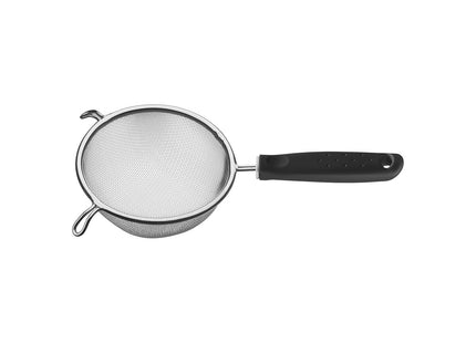 Colador Tramontina Utilità en Acero Inoxidable con Mango de Polipropileno Negro 13 cm