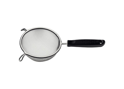 Colador Tramontina Utilità en Acero Inoxidable con Mango de Polipropileno Negro 13 cm