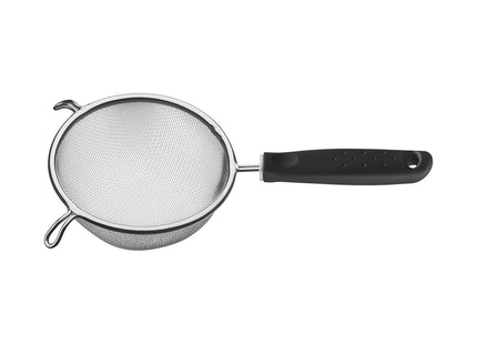 Colador Tramontina Utilità en Acero Inoxidable con Mango de Polipropileno Negro 17 cm